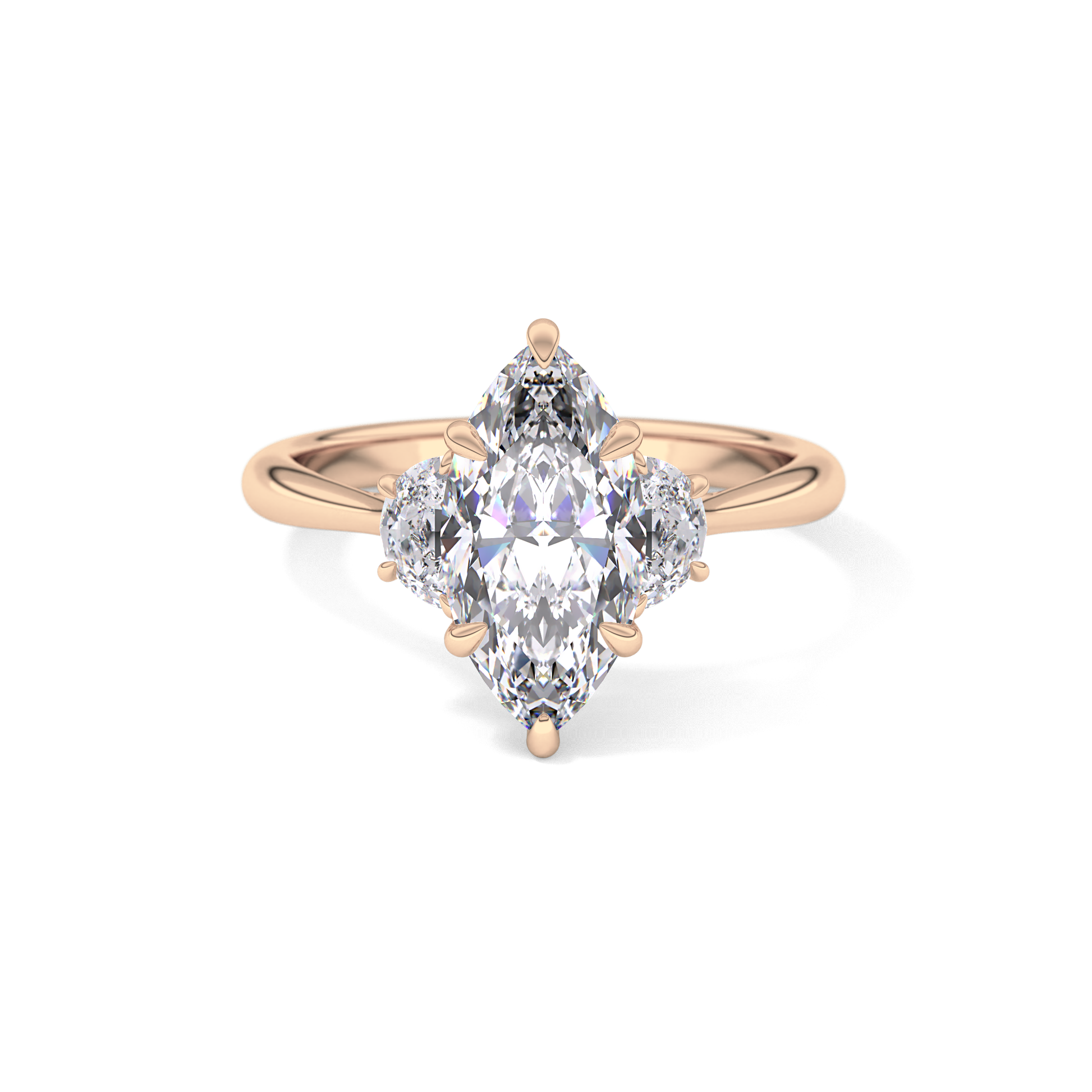 Marquise Three Stone Lab Grown Diamond Engagement Ring
