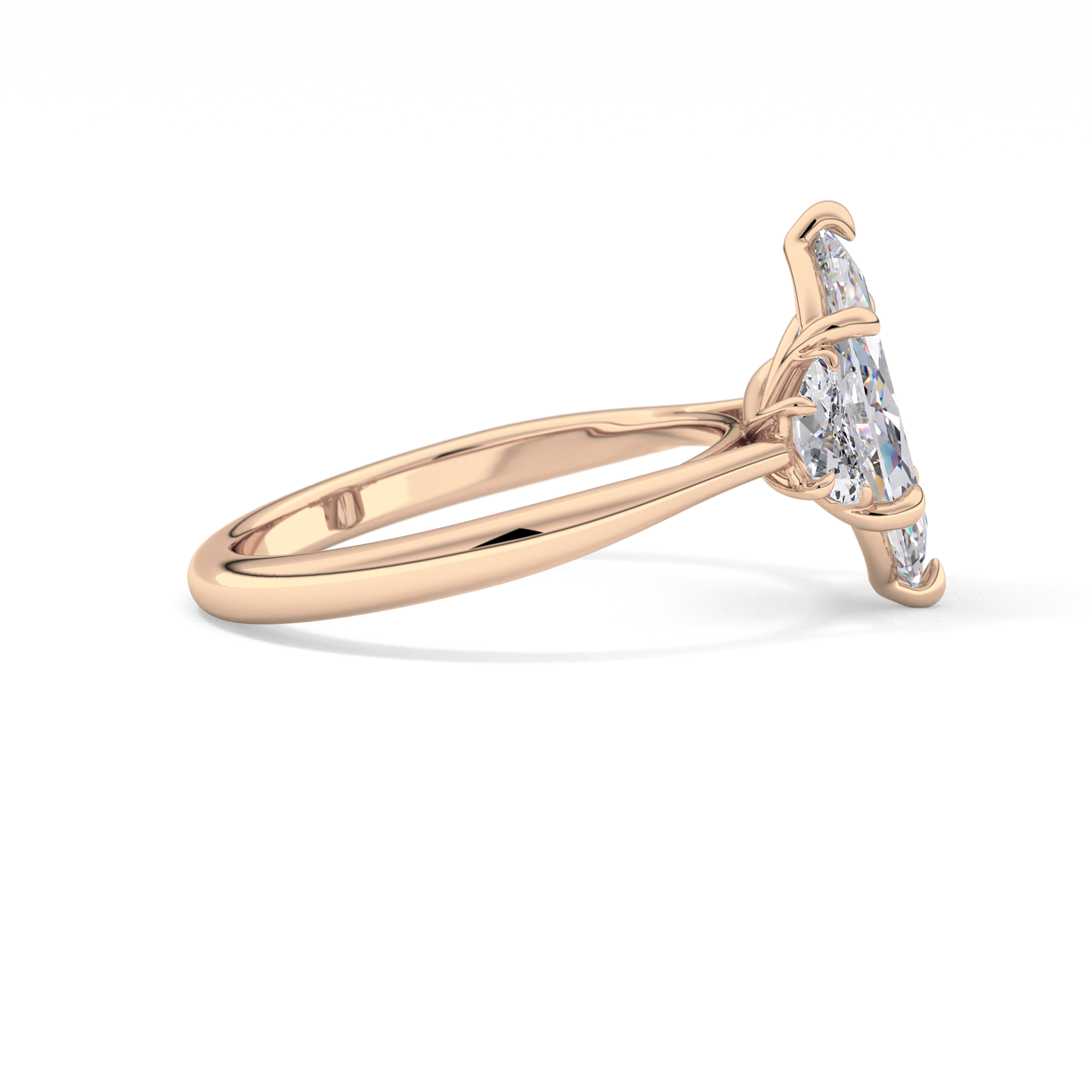 Marquise Three Stone Lab Grown Diamond Engagement Ring