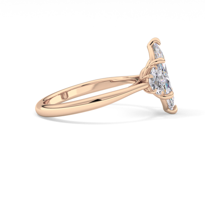 Marquise Three Stone Lab Grown Diamond Engagement Ring