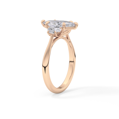 Marquise Three Stone Lab Grown Diamond Engagement Ring