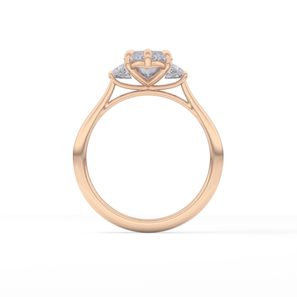 Marquise Three Stone Lab Grown Diamond Engagement Ring