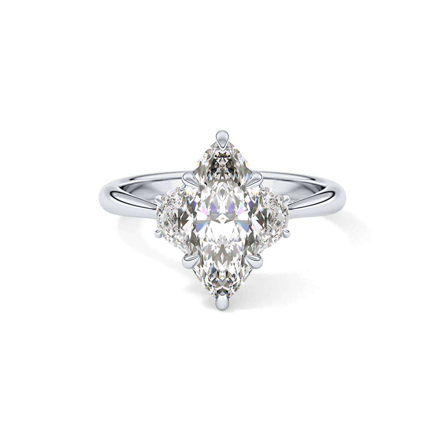 Marquise Three Stone Lab Grown Diamond Engagement Ring