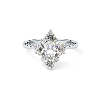 Marquise Three Stone Lab Grown Diamond Engagement Ring