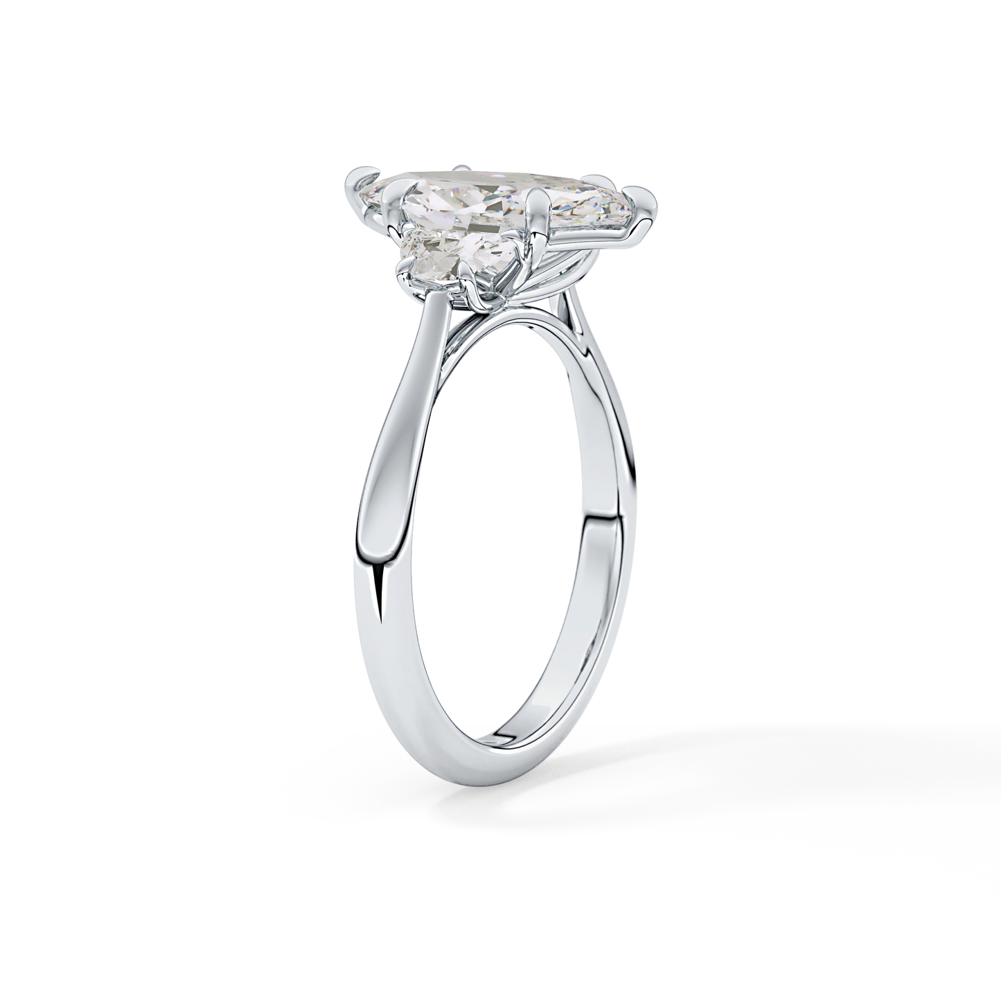 Marquise Three Stone Lab Grown Diamond Engagement Ring