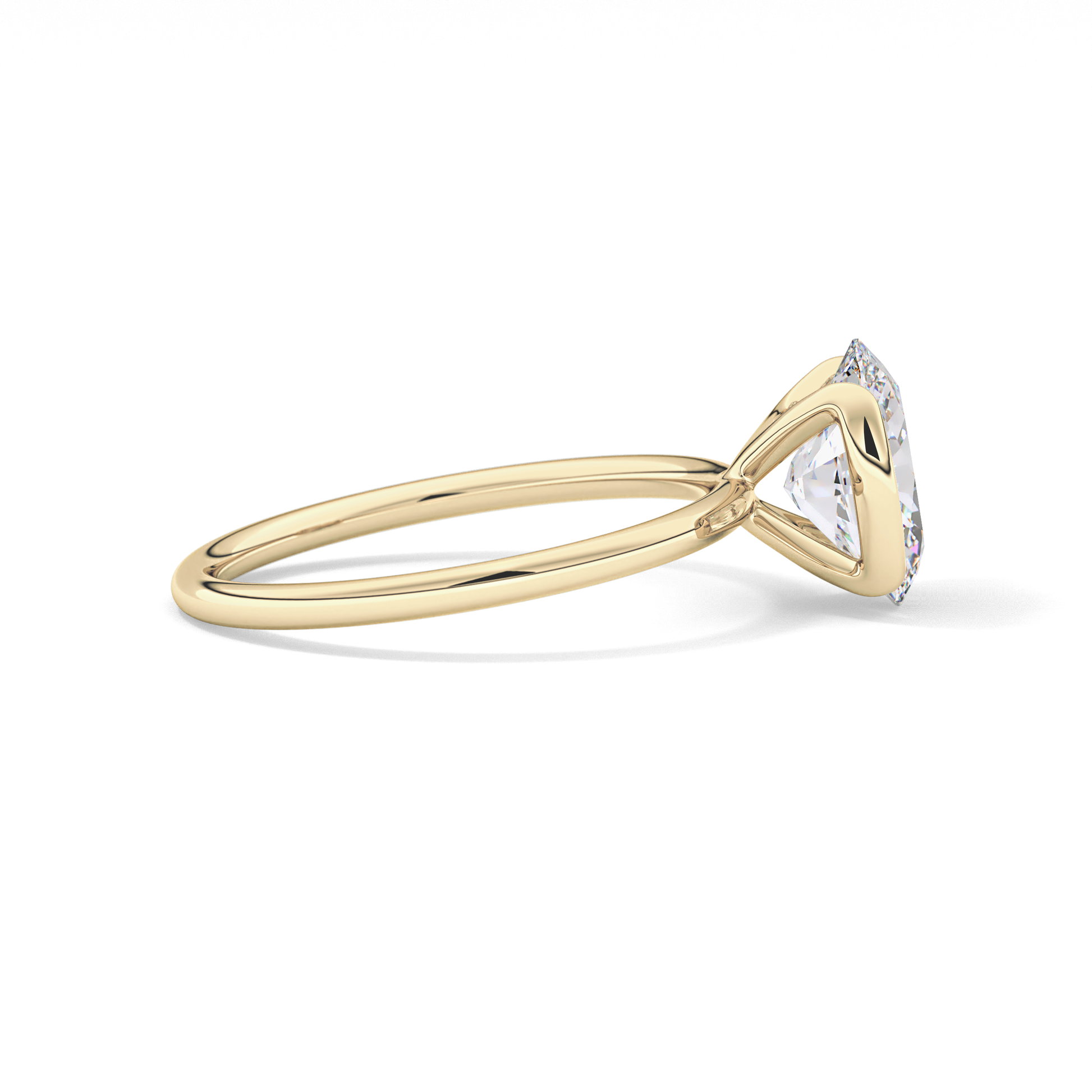 Oval Solitaire Bezel Lab Grown Diamond Engagement Ring