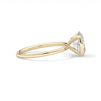 Oval Solitaire Bezel Lab Grown Diamond Engagement Ring