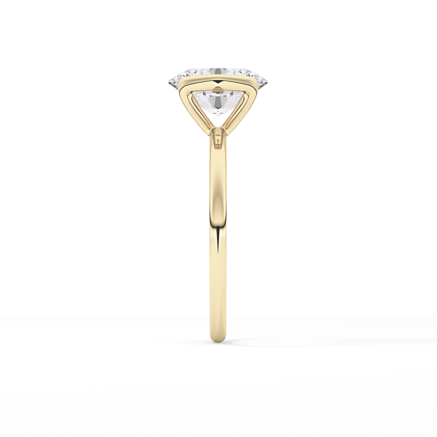 Oval Solitaire Bezel Lab Grown Diamond Engagement Ring