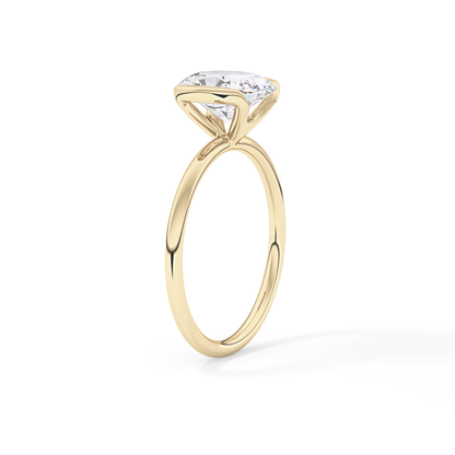 Oval Solitaire Bezel Lab Grown Diamond Engagement Ring