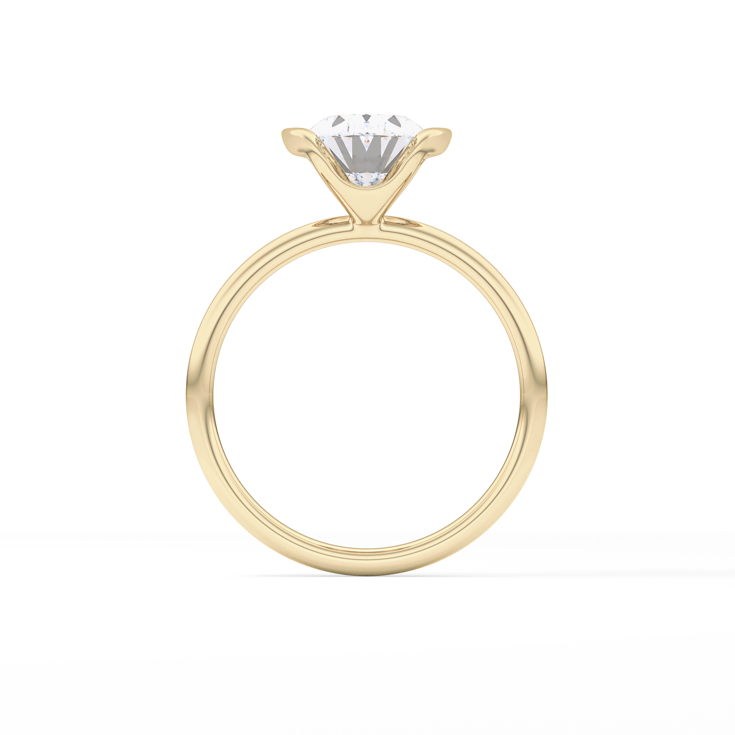 Oval Solitaire Bezel Lab Grown Diamond Engagement Ring