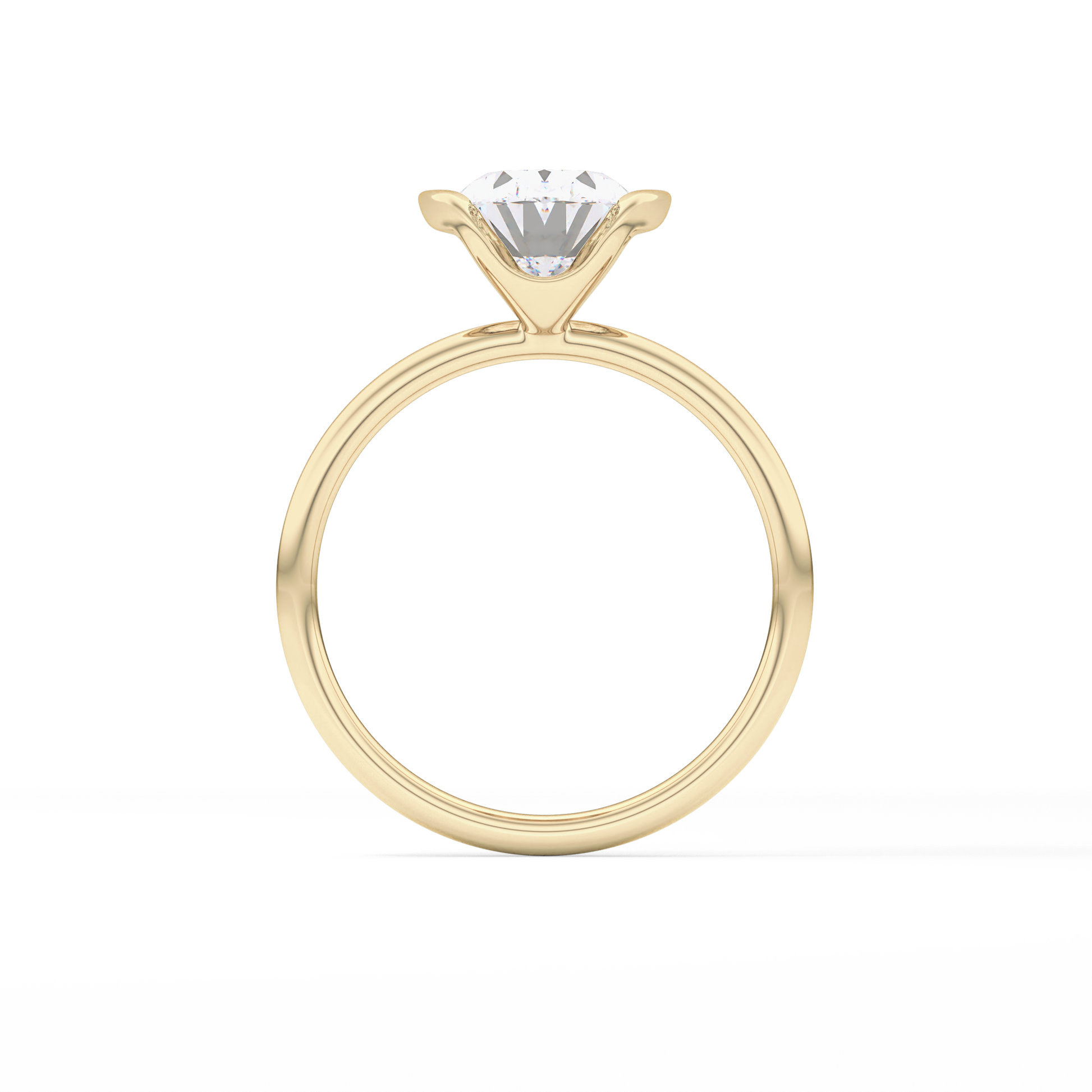 Oval Solitaire Bezel Lab Grown Diamond Engagement Ring