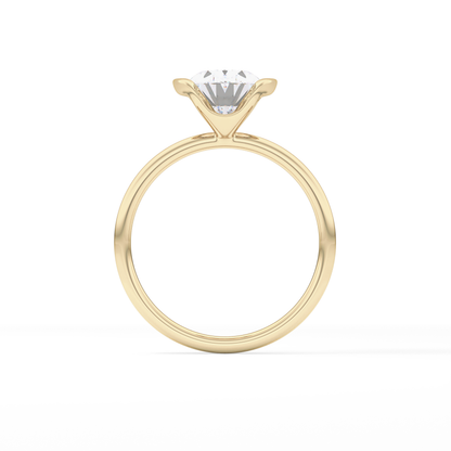 Oval Solitaire Bezel Lab Grown Diamond Engagement Ring