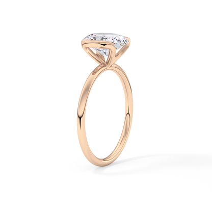 Oval Solitaire Bezel Lab Grown Diamond Engagement Ring