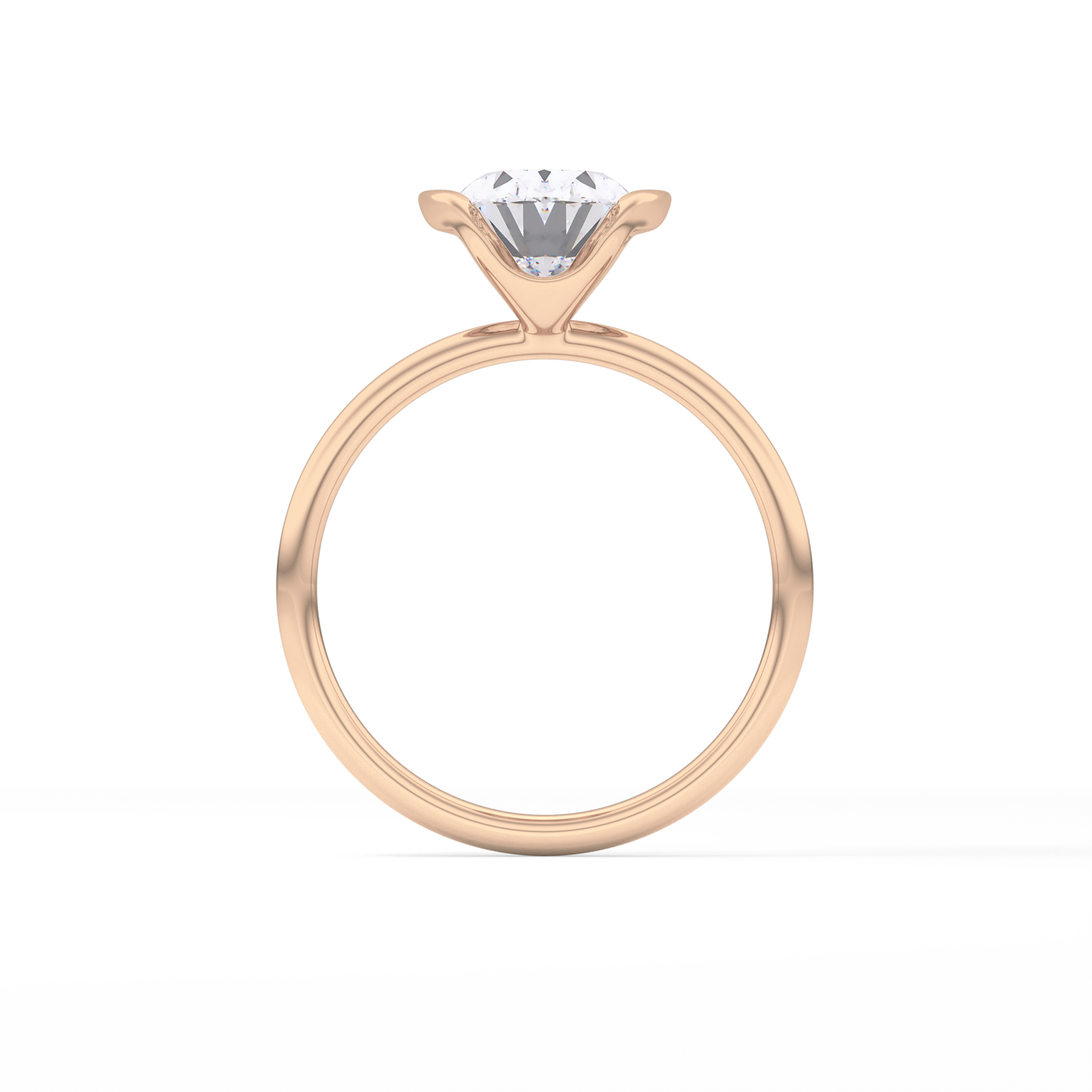 Oval Solitaire Bezel Lab Grown Diamond Engagement Ring