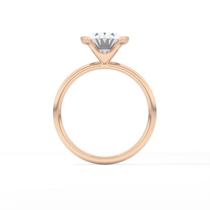 Oval Solitaire Bezel Lab Grown Diamond Engagement Ring