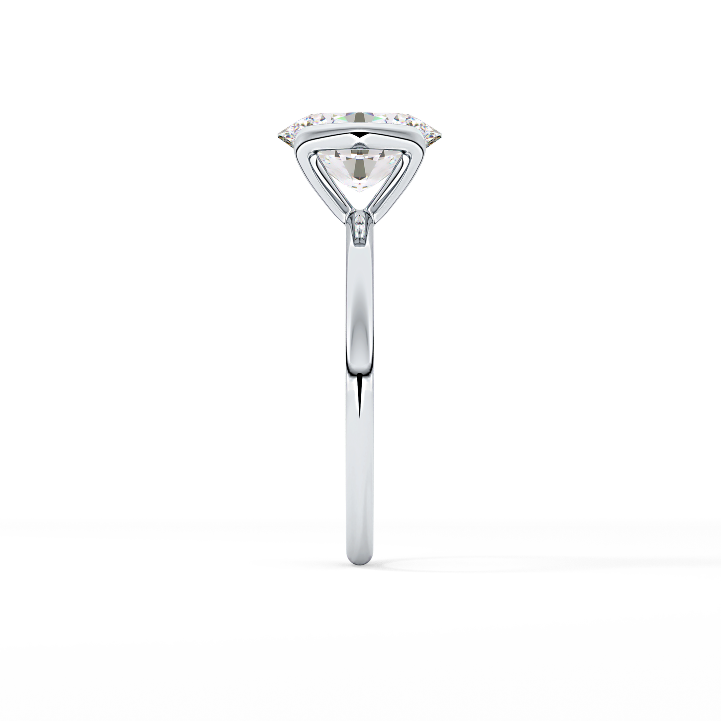 Oval Solitaire Bezel Lab Grown Diamond Engagement Ring