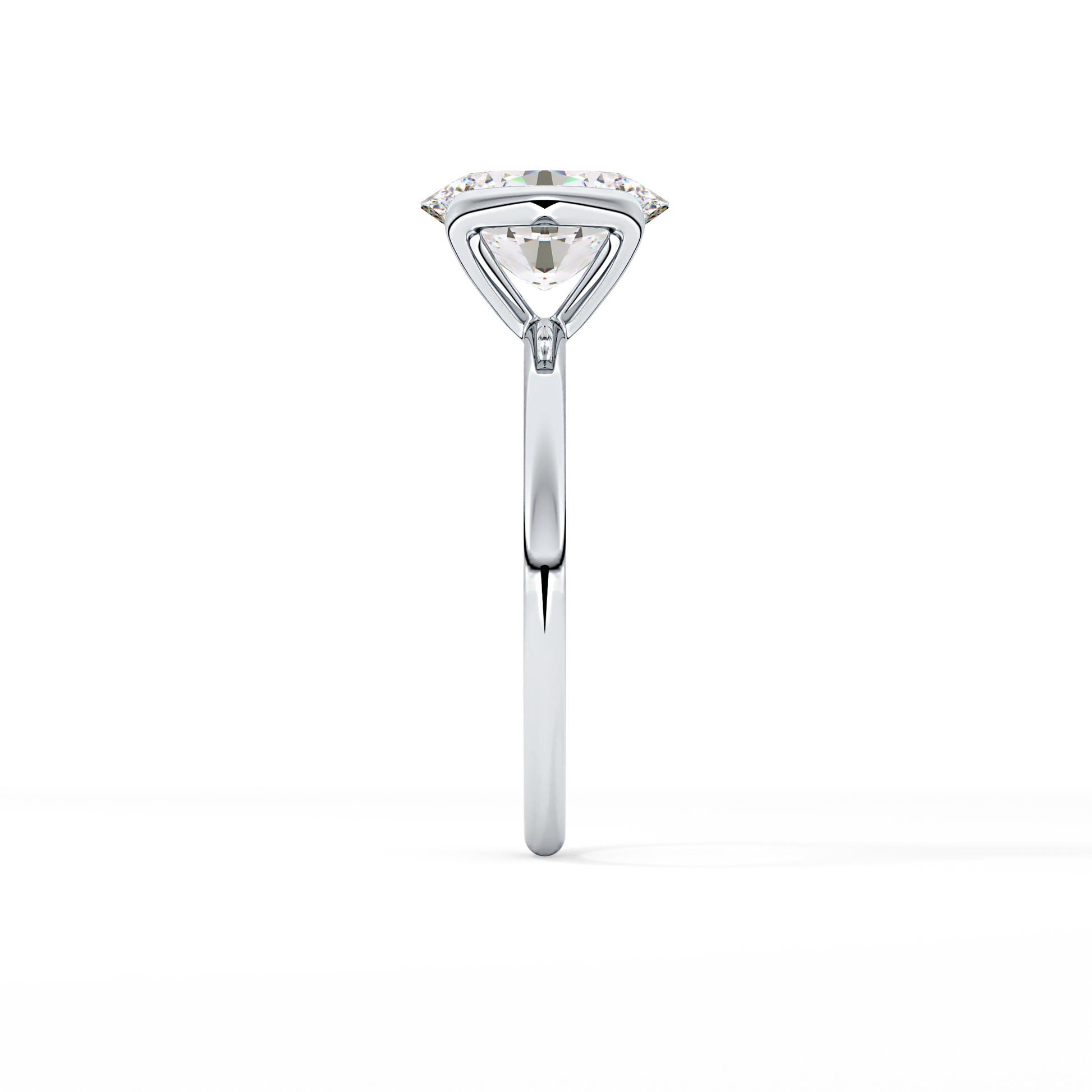 Oval Solitaire Bezel Lab Grown Diamond Engagement Ring