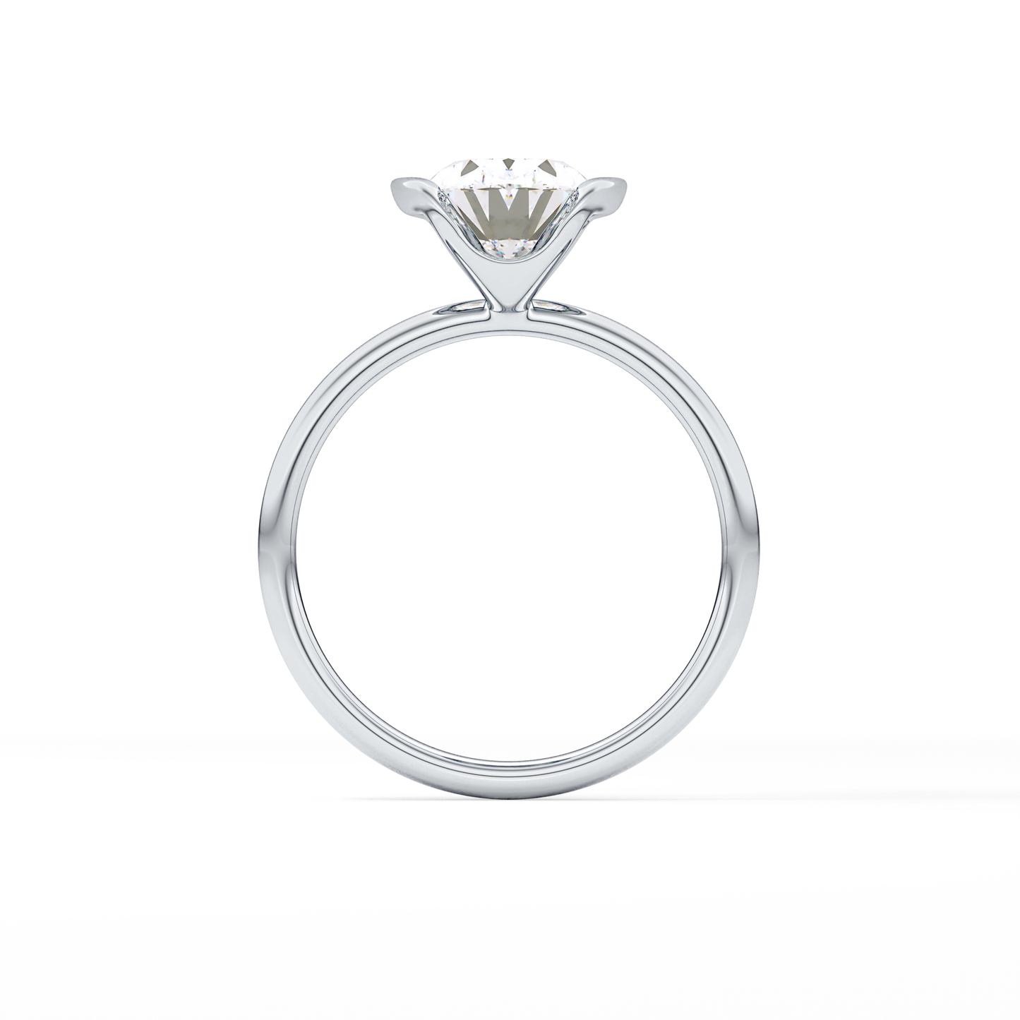 Oval Solitaire Bezel Lab Grown Diamond Engagement Ring