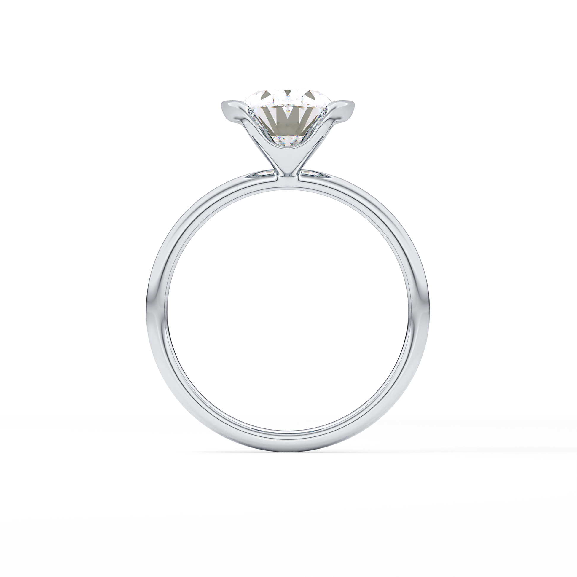 Oval Solitaire Bezel Lab Grown Diamond Engagement Ring