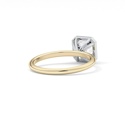 Asscher Solitaire Bezel Lab Grown Diamond Engagement Ring