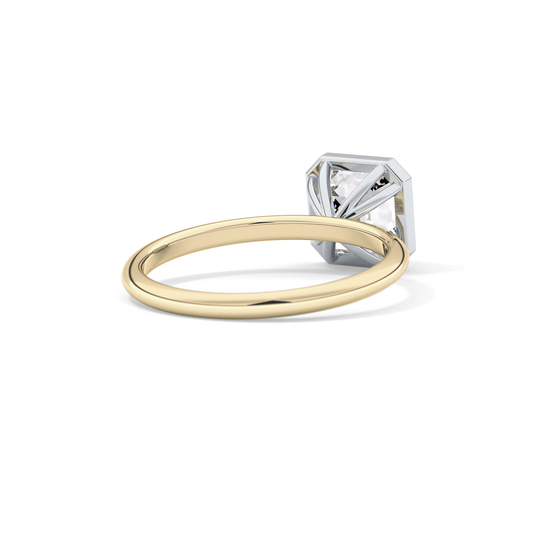 Asscher Solitaire Bezel Lab Grown Diamond Engagement Ring
