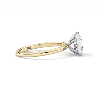 Asscher Solitaire Bezel Lab Grown Diamond Engagement Ring