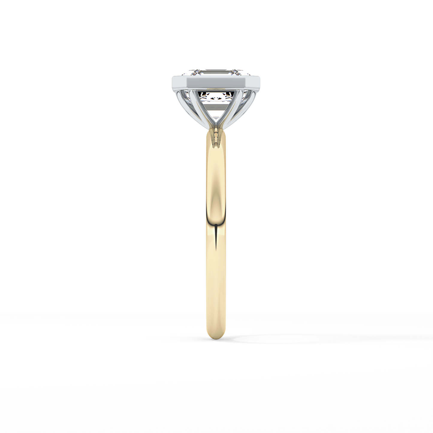 Asscher Solitaire Bezel Lab Grown Diamond Engagement Ring