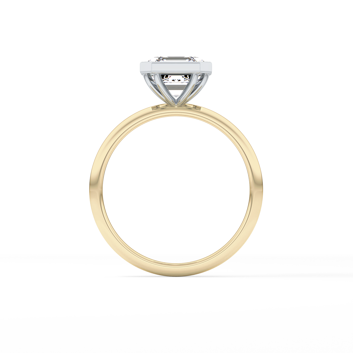 Asscher Solitaire Bezel Lab Grown Diamond Engagement Ring