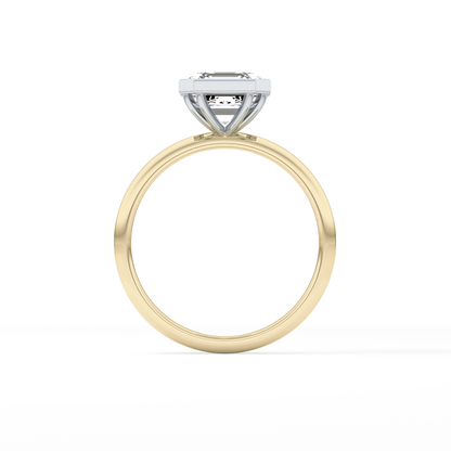 Asscher Solitaire Bezel Lab Grown Diamond Engagement Ring