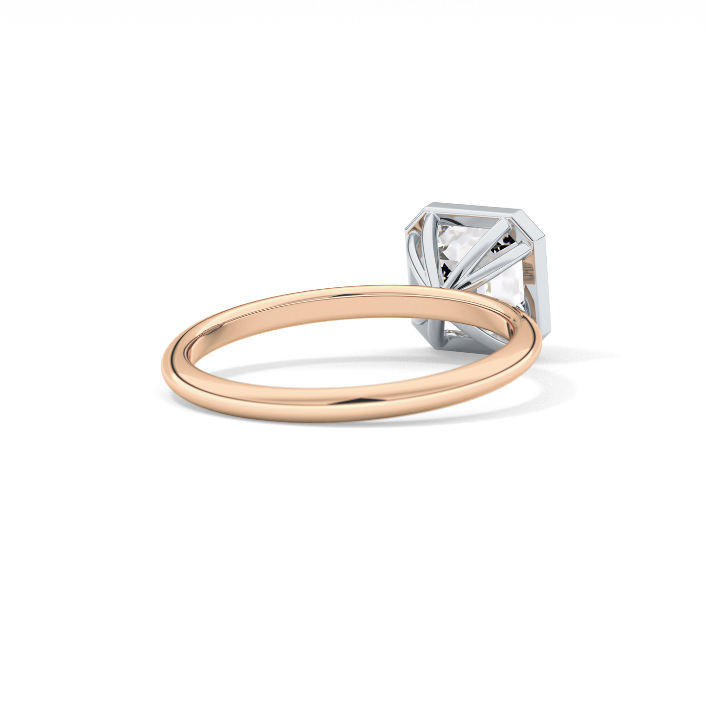 Asscher Solitaire Bezel Lab Grown Diamond Engagement Ring