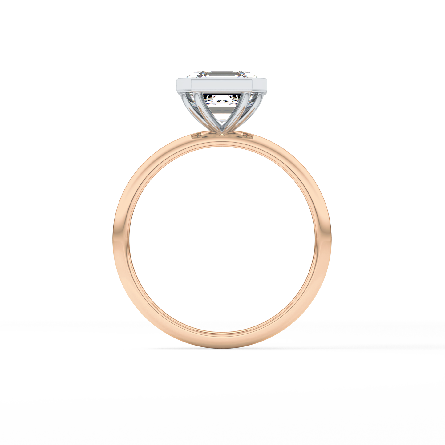 Asscher Solitaire Bezel Lab Grown Diamond Engagement Ring