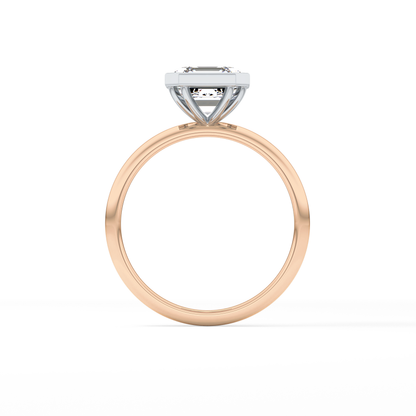 Asscher Solitaire Bezel Lab Grown Diamond Engagement Ring