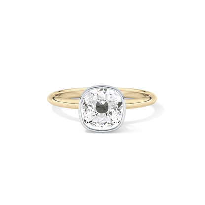 Cushion Solitaire Bezel Lab Grown Diamond Engagement Ring