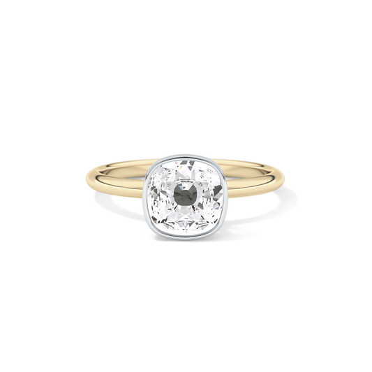 Cushion Solitaire Bezel Lab Grown Diamond Engagement Ring