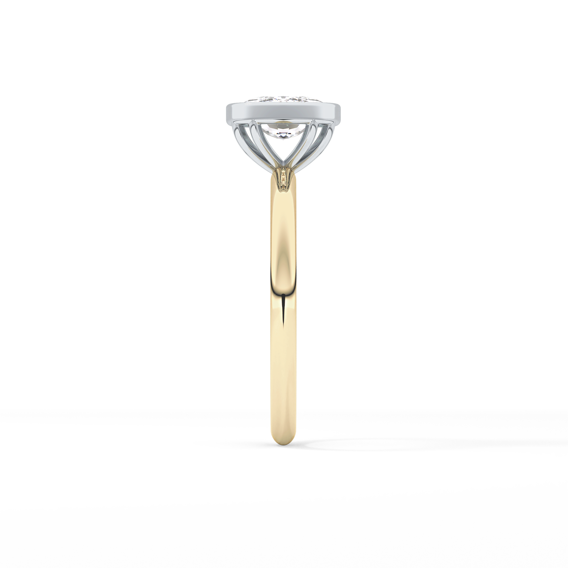 Cushion Solitaire Bezel Lab Grown Diamond Engagement Ring
