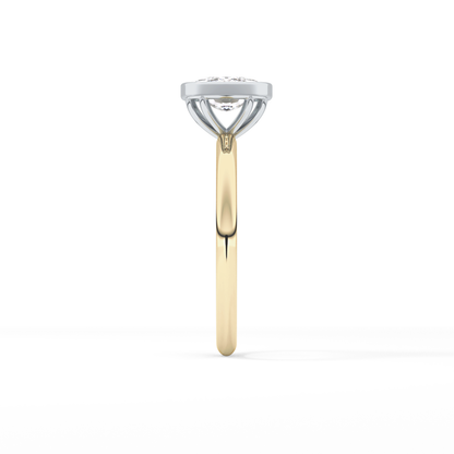 Cushion Solitaire Bezel Lab Grown Diamond Engagement Ring