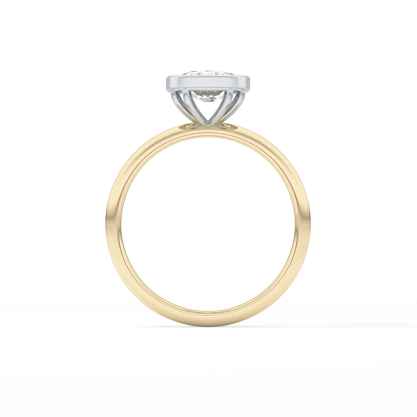 Cushion Solitaire Bezel Lab Grown Diamond Engagement Ring