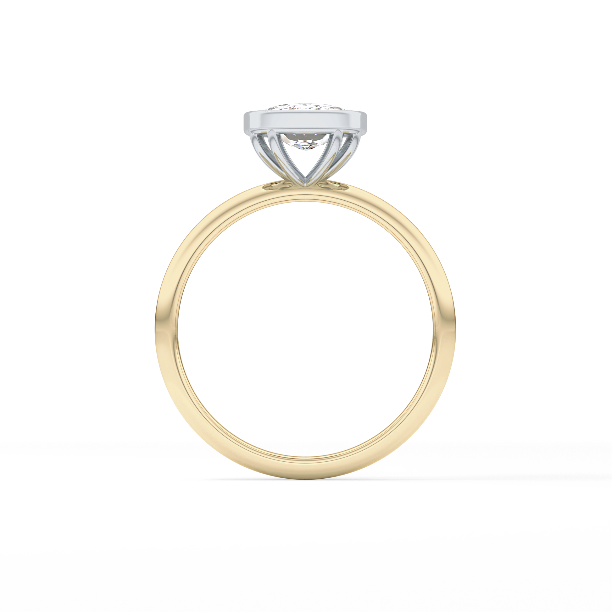 Cushion Solitaire Bezel Lab Grown Diamond Engagement Ring