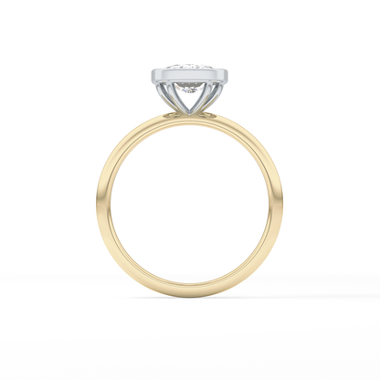 Cushion Solitaire Bezel Lab Grown Diamond Engagement Ring