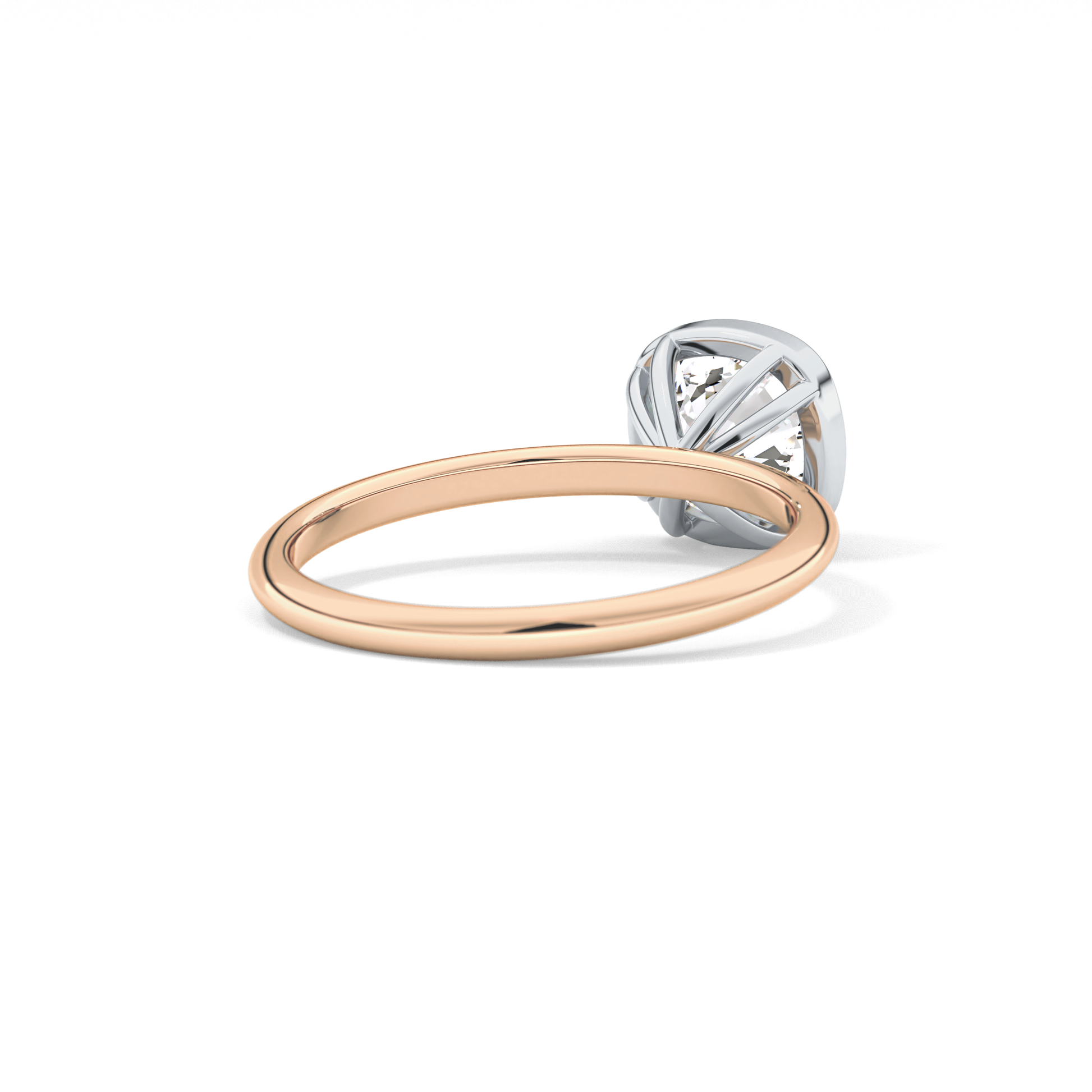 Cushion Solitaire Bezel Lab Grown Diamond Engagement Ring