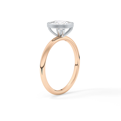 Cushion Solitaire Bezel Lab Grown Diamond Engagement Ring