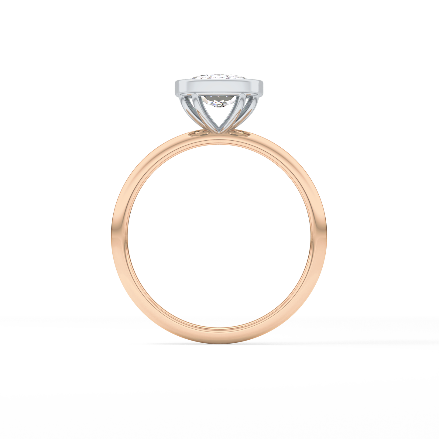 Cushion Solitaire Bezel Lab Grown Diamond Engagement Ring