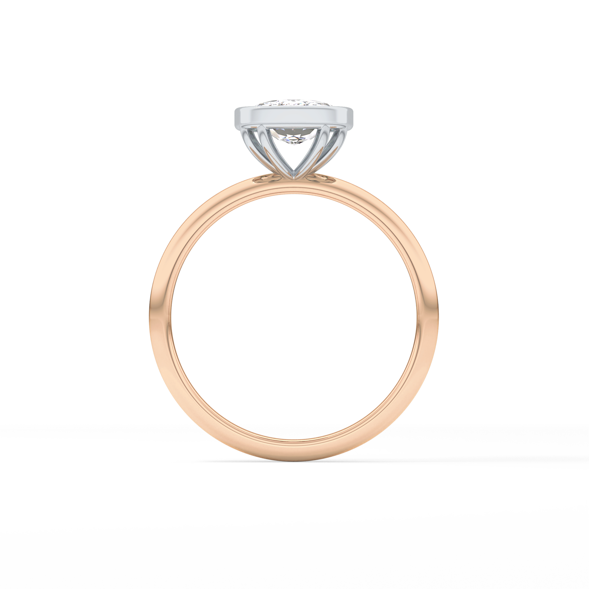 Cushion Solitaire Bezel Lab Grown Diamond Engagement Ring