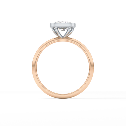 Cushion Solitaire Bezel Lab Grown Diamond Engagement Ring