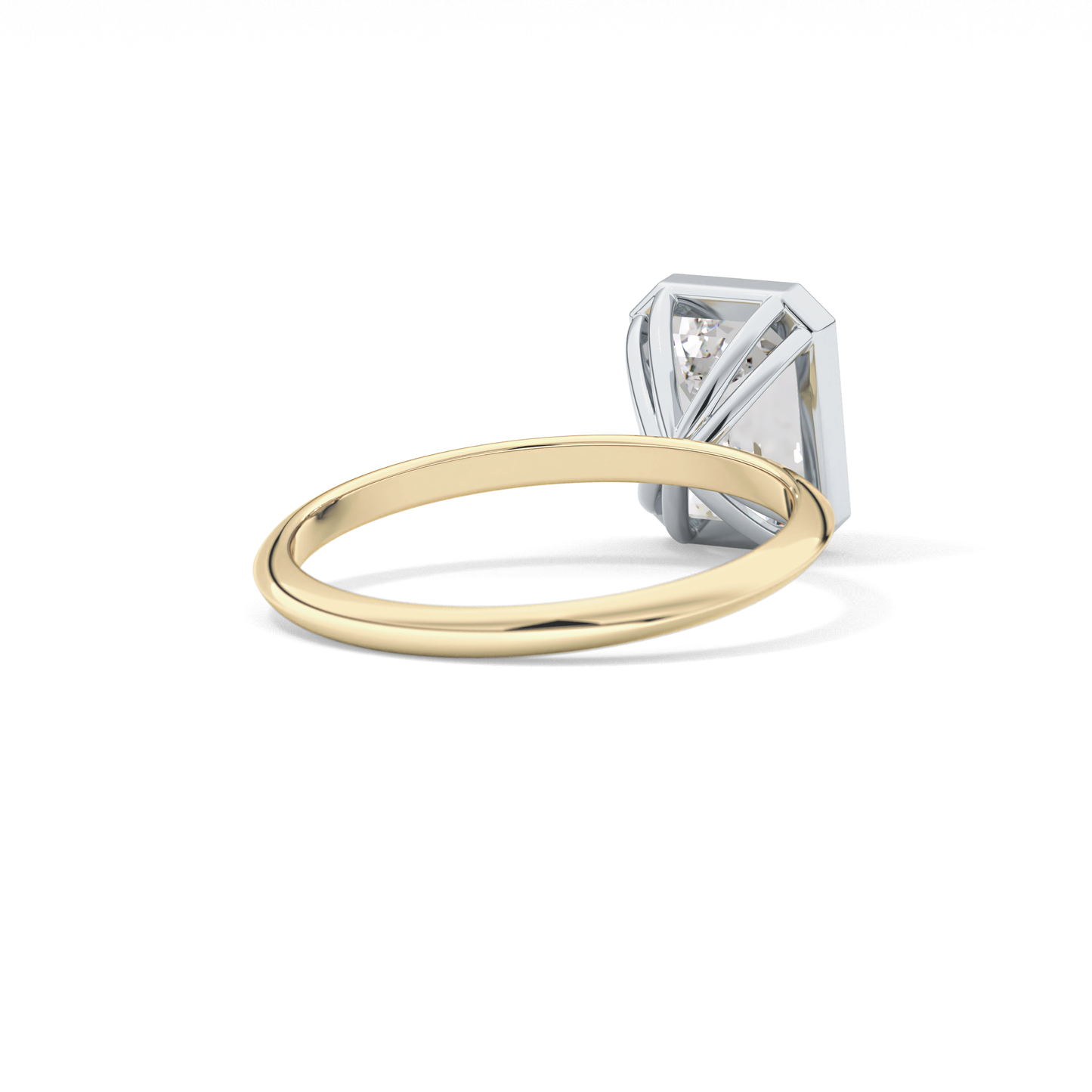 Emerald Solitaire Bezel Lab Grown Diamond Engagement Ring
