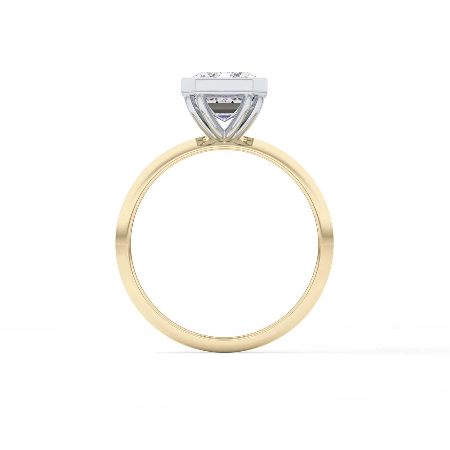 Emerald Solitaire Bezel Lab Grown Diamond Engagement Ring