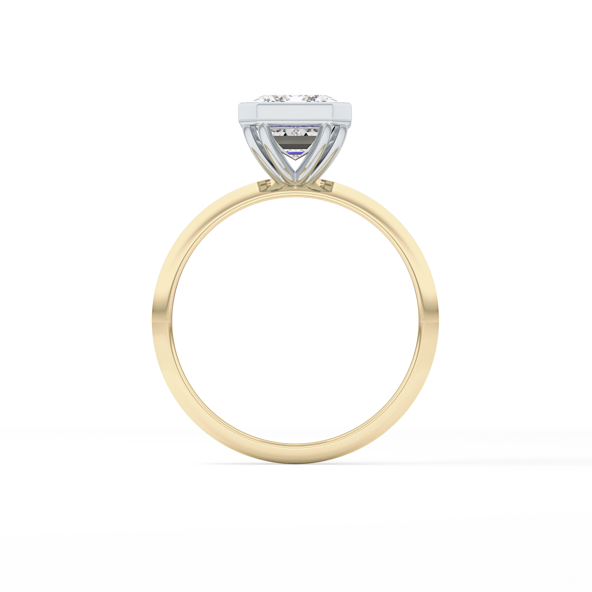 Emerald Solitaire Bezel Lab Grown Diamond Engagement Ring