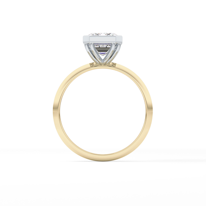 Emerald Solitaire Bezel Lab Grown Diamond Engagement Ring