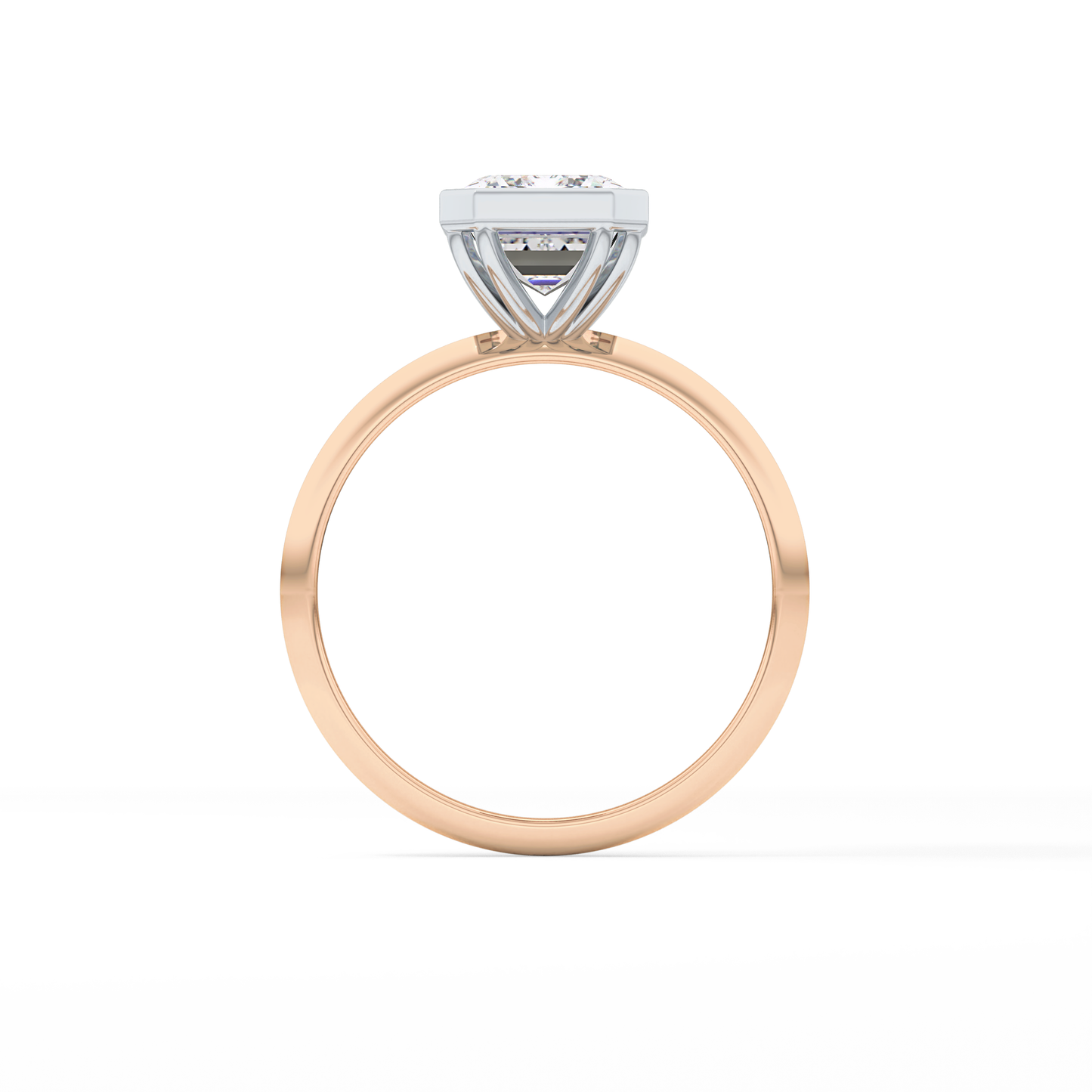Emerald Solitaire Bezel Lab Grown Diamond Engagement Ring