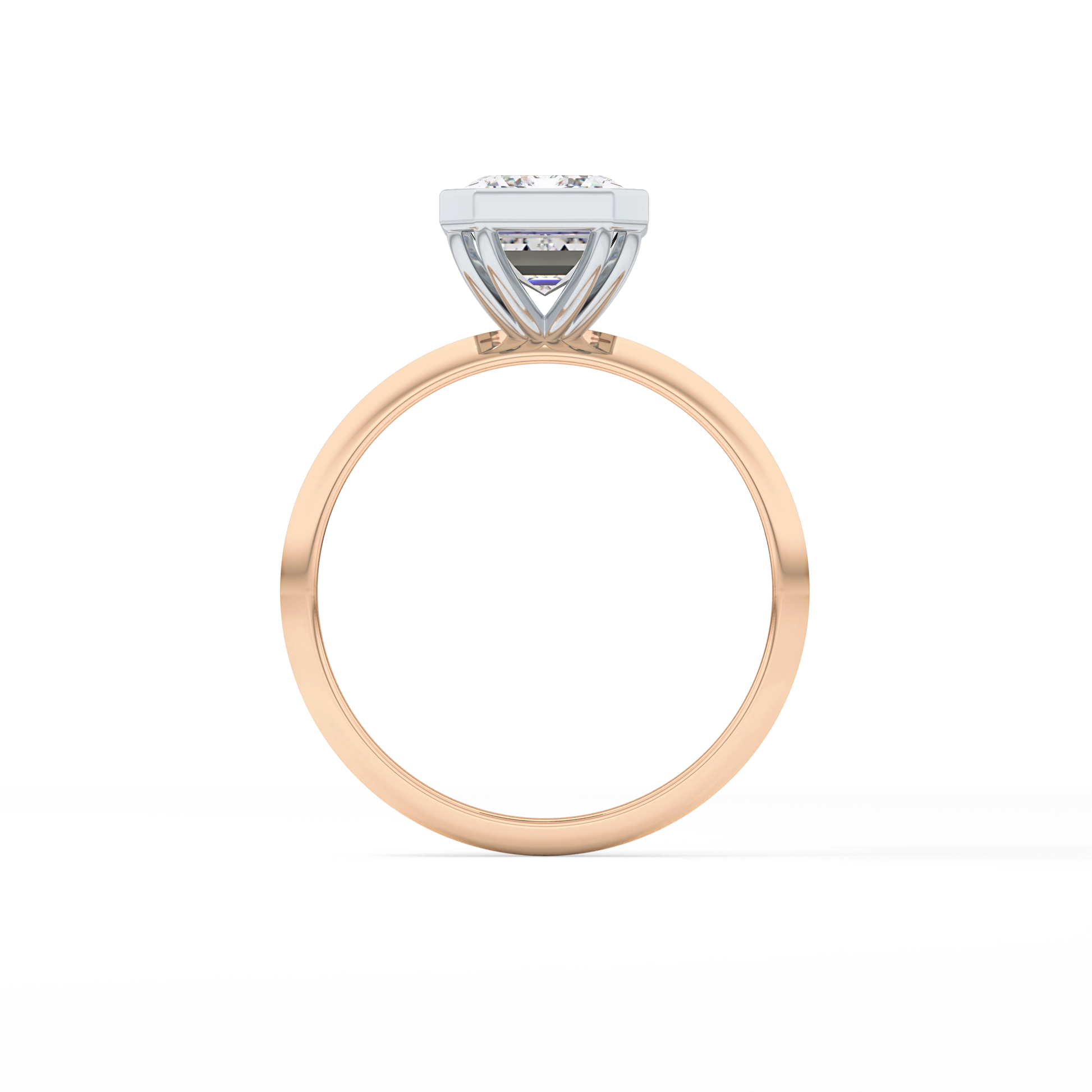 Emerald Solitaire Bezel Lab Grown Diamond Engagement Ring