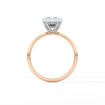 Emerald Solitaire Bezel Lab Grown Diamond Engagement Ring